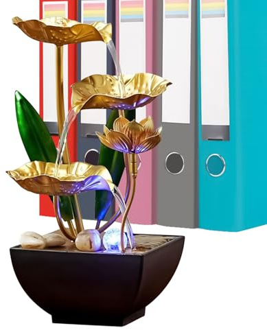 Pequeña Fuente Interior de Agua Lámpara Calmante Zen Relajante | Fuente Mesa con Agua Interior Sonido relajante , luz suave, meditación para salón, oficina, hotel y