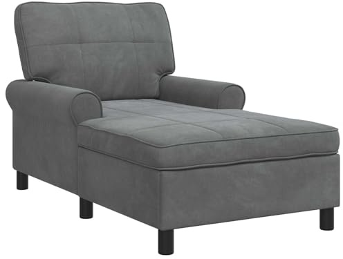 vidaXL Lounge-Liege mit Kissen Dunkelgrau 91 x 157 x 91 cm Samt