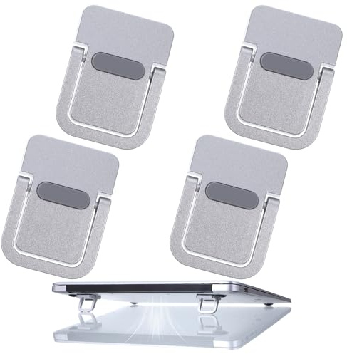 WJIAAA 4PCS Portable Keyboard Riser Self Adhesive Laptop Stand Black Mini Invisible Computer Feet for Desk Computer Keyboard Stand Laptop Holder with Anti slip Silicone(White)