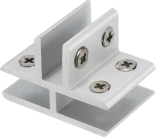 Pinces à verre réglables, 4 pièces pince en forme de T, for une épaisseur 8 10 mm, support d'étagère réglable, clip alliage d'aluminium(XXL)