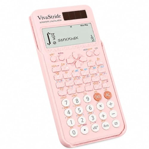 Pink Scientific Calculator FC 991ES 417 Function 10+2 Digit Written Display | College Engineering Calculator for A Level GCSE Maths for College Students Professionals Office Use