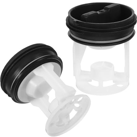 TEHAUX Tappo di Scarico per Lavatrice in Abs, Filtro Pompa Acque Scure 2 Pezzi Facile Installazione per Accessori Lavatrice