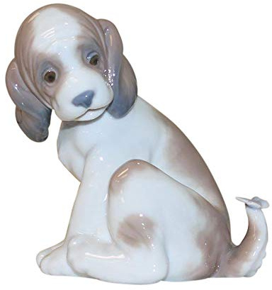 LLADRÓ Gentle Surprise Dog Figurine. Porcelain Puppy Figure.