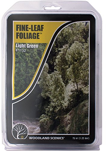 Woodland Scenics Fine Leaf Foliage 75 Square Inches-Light Green, By The Yard