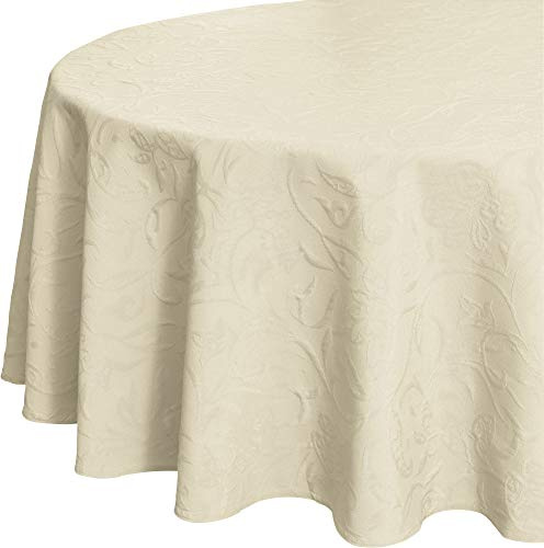 Pichler CORDOBA_170_PE hochwertig und bügelfrei - Tischdecke rund 170 cm perle