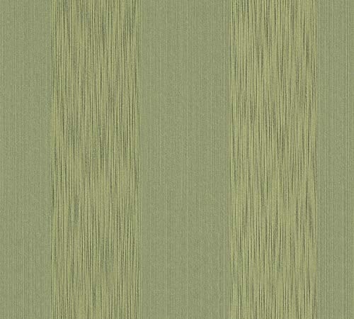 A.S. Création Architects Paper Textiltapete Tessuto Tapete mit Blockstreifen 10,05 m x 0,53 m grün Made in Germany 956604 95660-4