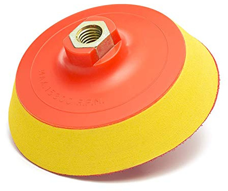 Glass Polish 4.5 inch (115mm) Buffing Backing Pad for Rotary Polishing Machines with M14x2 Thread and Hook and Loop Fastener - GP12633