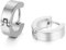 JewelryWe Ohrringe Herren Damen Creolen: 4mm Breite Silber Edelstahl Creolen Huggie Hoop Ohrringe Gestüt Ohrstecker für Männer Frauen