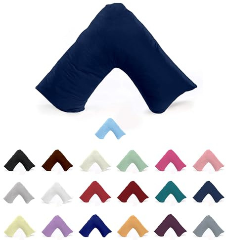 EGYPTO Orthopaedic V Shaped Pillow Nursing Pregnancy Back Support Cases (Navy Blue)