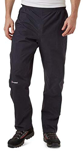 Berghaus Men's Hillwalker Gore-Tex Waterproof Trousers | Durable | Comfortable Fit Overtrousers, Black/Black, L 33