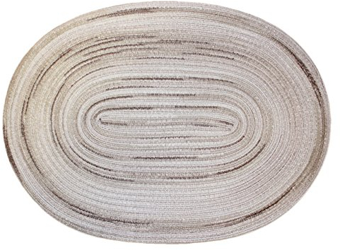 Haus und Deko Bast Platzset oval ca. 35x50 cm Kunststoff Tischset Untersetzer waschbar Sandbeige - Taupe meliert