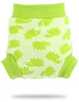 Petit Lulu Wollüberhose Größe L 100% Merinowolle Stoffwindeln (Igel (grün))