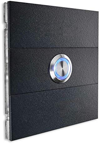 Metzler Magnetische Türklingelplatte - Anthrazit aus der Türklingel-SerieMagneto - inklusive LED-Taster in verschiedenen Farben - Größe: 90 mm x 85 mm