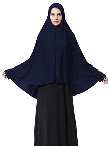 GladThink Frauen Muslim Lang Stil Hijab Navy L