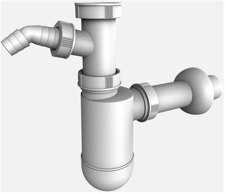 Flaschensiphon weiß mit Geräteanschluss