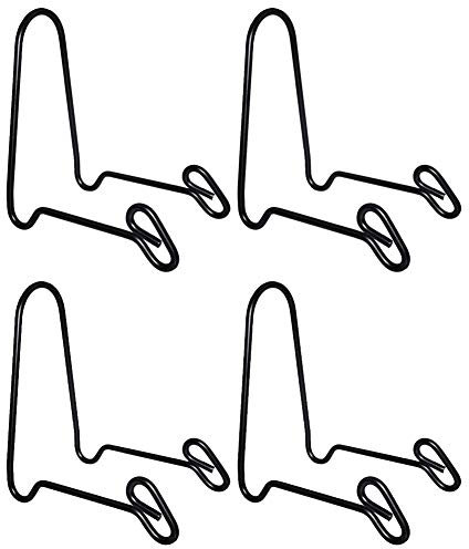 Artliving (4 Pack) Black Display Stand Easel Iron Bowl Stands for Display Medium Deep Bowls, Platters and Deep Dishes