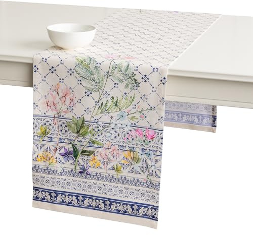 Maison d'Hermine Tischläufer 100 % Baumwolle Einlagig (50 cm x 150 cm) | 150 cm lang für Zuhause Küche Esszimmer Party Hochzeit Brautparty Heim Frühjahr Sommer - Faience
