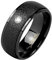 Mianova Band Ring Edelstahl mit Glitzer Kristall Ehering Herrenring Damenring Damen Herren Trauring Größe 68 (21.6) Schwarz Breit 8mm