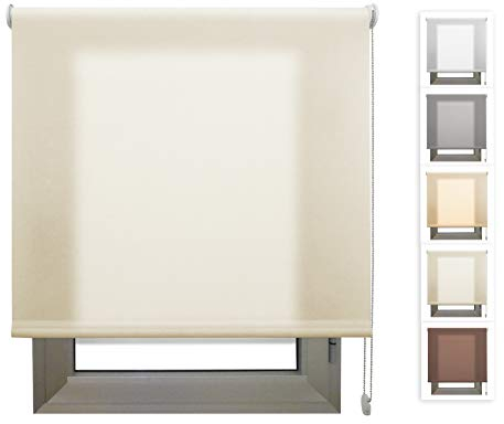 DECORESTOR Estor Enrollable Translúcido Arena a Medida – Luz Natural con Privacidad Día y Noche – Persiana para Ventanas, Puertas, Balconeras, Cocina u Oficina – Instalación en Pared, Techo o Lateral