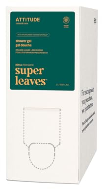 ATTITUDE Body Wash, EWG Verified Shower Gel, Dermatologically Tested, Plant and Mineral-Based, Vegan Personal Care Products, Orange Leaves, Bulk Refill, 67.6 Fl Oz