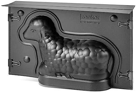 Zenker Lämmchenbackform zu Ostern – 700 ml Füllvolumen – 3D Kuchenform mit Antihaftbeschichtung und Lämmchen als Motiv zum backen – Leckere Deko als Osterlamm Backform, Schwarz
