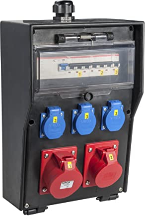 VOTHA® Vollgummi-Wandverteiler - verdrahtetWITTEN mit FI-Schalter Steckdose 230 V~ 3, CEE 16 A, 400 V~ 1, CEE 32 A, 400 V~ 1, LS 16 A, 1-polig, C 1, LS 16 A, 3-polig, C 1, LS 32 A, 3-polig, C 1