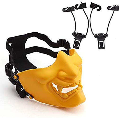 WLXW Taktische Schutzmaske, Militärische Explosionsgeschützte Vollmaske, Dual-Mode-Kleidung, Geeignet Für Airsoft Paintball CS Survival Rollenspiel-Halloween-Maskerade,Gold
