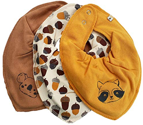 Pippi Halstücher Baby Sabberlätzchen Halstuch im 3er Sparpack (*Waschbär)