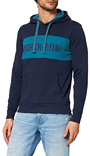 North Sails Hooded Sweatshirt W/Graphic Felpa con Cappuccio, Navy Blue, Medium Uomo