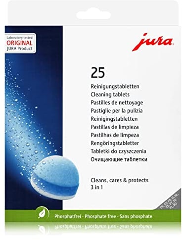 Jura Lot de 25 tablettes de nettoyage 3 en 1 pour machines à café automatiques