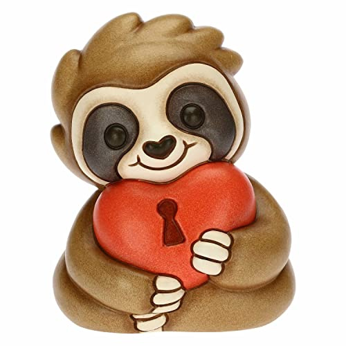 Thun - Bradipo con Lucchetto - Ceramica, Scatola in Latta - Linea Love is The Key - Living, Icone - 19x16x20 cm h