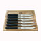 KAI Wasabi Black 67S-400 - Juego de cuchillos de carne (6 piezas, la primera elección para los amantes de la carne y los cocineros profesionales, incluye tabla de cortar 100% hecha a mano, madera de