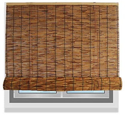 YHBZ Natural Reed Curtain for Window,Bamboo Shades Outdoor,Roman Roller Blinds,Home Sunshade,Lifting Shutters,Breathable,for Pergola Roof,W130*H180cm(51 * 71in)