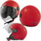 Jethelm Motorrad Sonnenblende Zugelassen ECE 22 06 Langes Visier Rot M