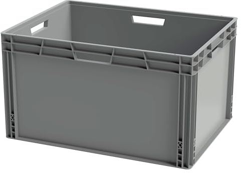 Solent Plastics Recycled Plastic ECO Euro Plastic Stacking Industrial Storage Containers Boxes Crates! (185 Litre - 80 x 60 x 44cm)