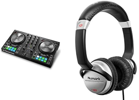 Native Instruments 25421 Traktor Kontrol S2 Mk3 & Numark HF125 - Ultra-Portable Professional DJ Headphones with 6 ft Cable, 40 mm Drivers, Black