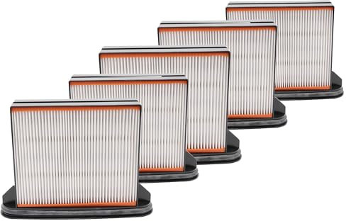 vhbw 5x Staubsaugerfilter kompatibel mit Romus Vacrom Staubsauger - HEPA-Faltenfilter-Nassfilter Schwarz Grau Weiß