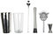 COOK CONCEPT, KV7348, Set à Cocktails avec 5 Accessoires et 50 Recettes, Design Élégant en Acier Inoxydable, Idéal pour Apéritifs et Soirées, Dimensions 9 x 32 x 25 cm, Argent, Transparent