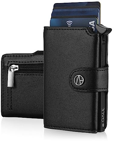 e-GALE Porta carte di credito uomo - Portafoglio Uomo Slim RFID - portacarte uomo pop up - Scomparti per tessere, banconote e monete - Elegante e Compatto - Con confezione regalo