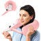 URAQT Reisekissen Kinder, Nackenhörnchen Weiche & Nette Tier-Nackenkissen, Unterstützt den Kopf, Nacken Baby Nackenstützen Schlafkissen Ideal für Auto Flugzeug Zug (Rosa)