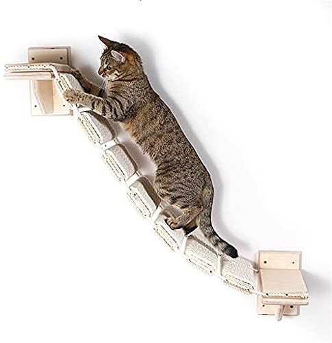 TONPOP Wandmontierte Katzen-Kletterleiter Langlebige Katzen-Kletterer-Katzen-Klettergerüst DIY Wandmontierte Katzen-Wandleiter
