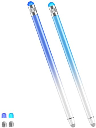 2 in 1 Universal Stylus Pens for Touch Screens with 4 Tips,Dark Blue/Blue | iPad Pencil High Precision Tablet Pen for Writing,Capacitive Stylus Pen for Nintendo Switch/iPad Pro/Mini/Air/iPhone/Samsung