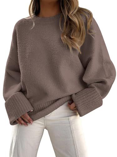 LILLUSORY Oversized Sweater Womens 2026 Fall Fashion Outfits Pullover Long Tunic Old Money Winter Cozy Clothes Cute Crewneck Trendy Knit Chunky Warm Knitted Ladies Top
