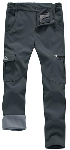 Rdruko Wasserdichte Softshell-Hose für Damen, Winter, warm, mit Fleece gefüttert, lässige Cargohose für Spaziergänge, Wandern, Skifahren, Outdoor-Arbeit