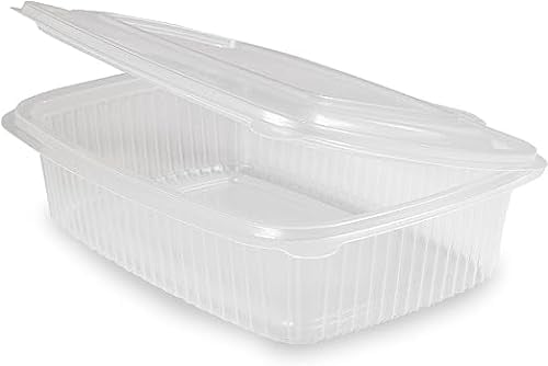 GreenFyA – 50 Envases de Plástico PP Reutilizables con Tapa Bisagra | Resistentes y Duraderos | Apto para Microondas, Congelador y Lavavajillas | Para Alimentos Calientes o Fríos. (750ml)