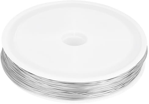 Beebeecraft 50m/164pies Alambre para Manualidades 0.5mm Calibre 25 Acero Inoxidable Decoración de Floristería de Metal Cuerda de Alambre Flexible Redonda para Hacer Joyas DIY Encontrar Flores