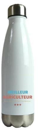 CADEAUX.COM - Gourde Personnalisable - Meilleur Agriculteur - Gourde Isotherme Personnalisée - 500ml - Bouteille Thermos avec Message - Idée Cadeau Original- Cadeau Homme - Cadeau Femme