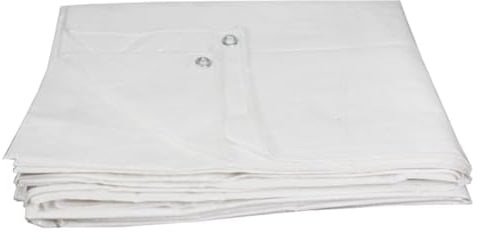 Lacers JaffaLine Gewebeplane - Robuste & wasserdichte Abdeckplane in verschiedenen Größen und Farben für optimalen Schutz im Outdoor-Bereich (Weiß, 5x6m)