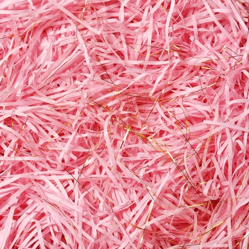 150g Geschreddertes Papier Rosa Geschenk Füllmaterial für Pakete,Geschenkbox,Geschenkkorb und Präsentkorb