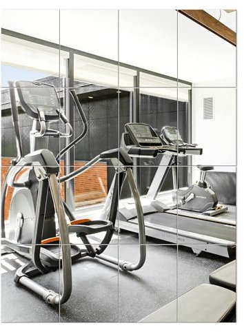 Home Gym Spiegelfliesen, 40,6 x 30,5 cm, 16 Stück, groß, quadratisch, Workout-Spiegel